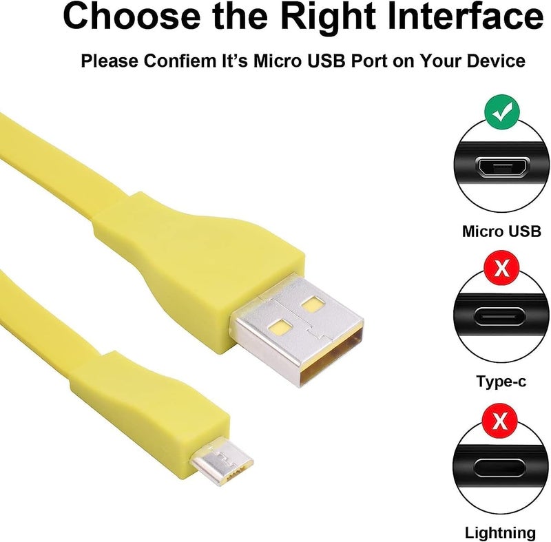 Sqrmekoko Replacement Charge Cable Compatible with Ultimate Ears UE Boom Bluetooth Speaker Charging Cable (Yellow) - Image 1
